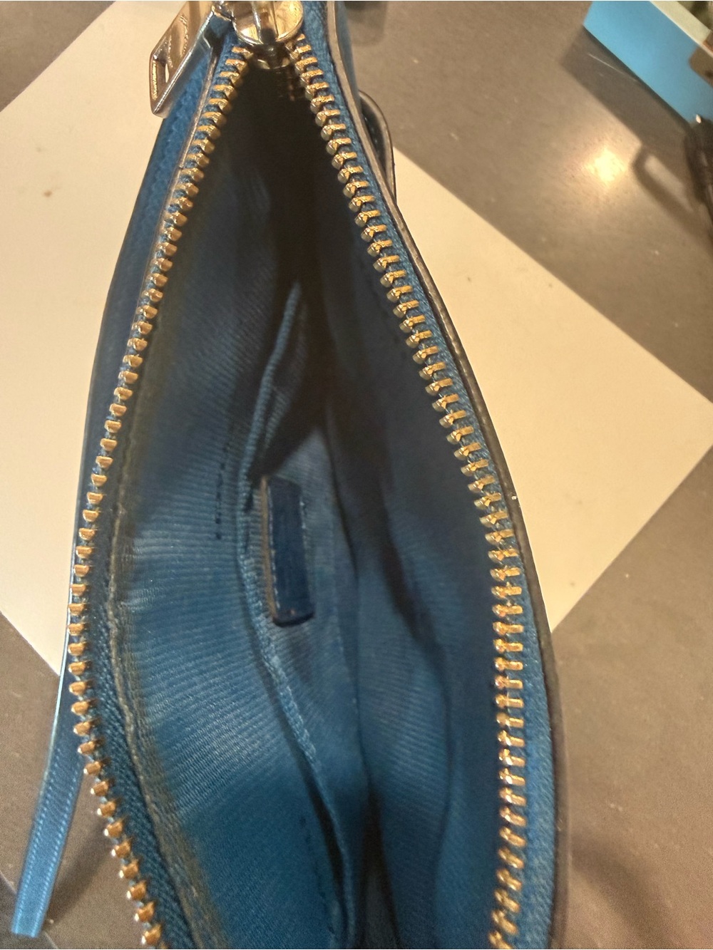 Coach Blue Leather Zip Kitt Messenger Bag - Picture 3 of 9